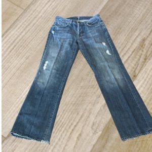 7FAM 7 For All Mankind relaxed distressed destroyed wide leg jeans 29x33 90s Y2k